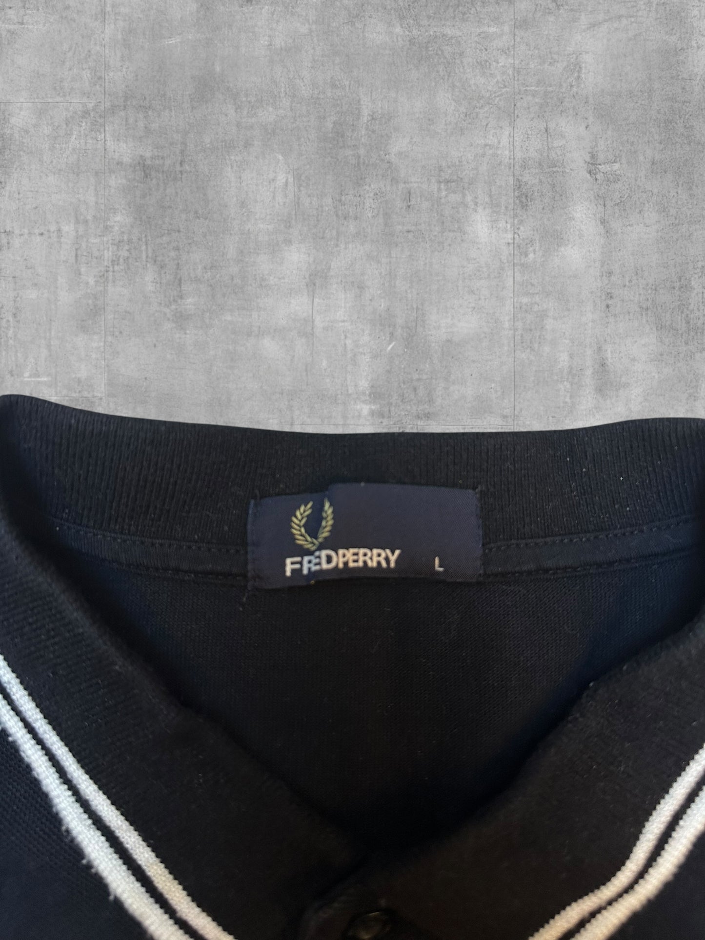 Fred Perry Polo Shirt Schwarz Weiß L