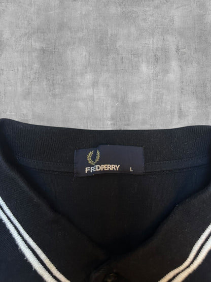 Fred Perry Polo Shirt Schwarz Weiß L