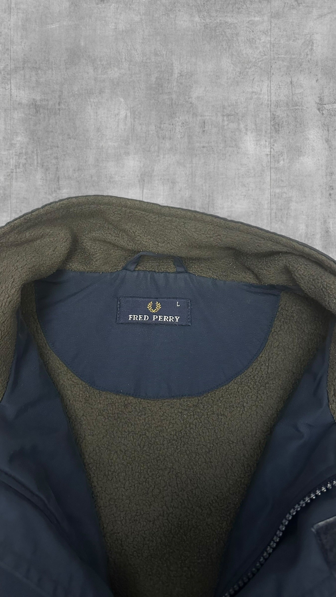 Fred Perry Winterjacke Regenjacke Sofshelljacke Gefüttert Navy Blau L