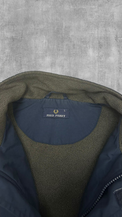 Fred Perry Winterjacke Regenjacke Sofshelljacke Gefüttert Navy Blau L