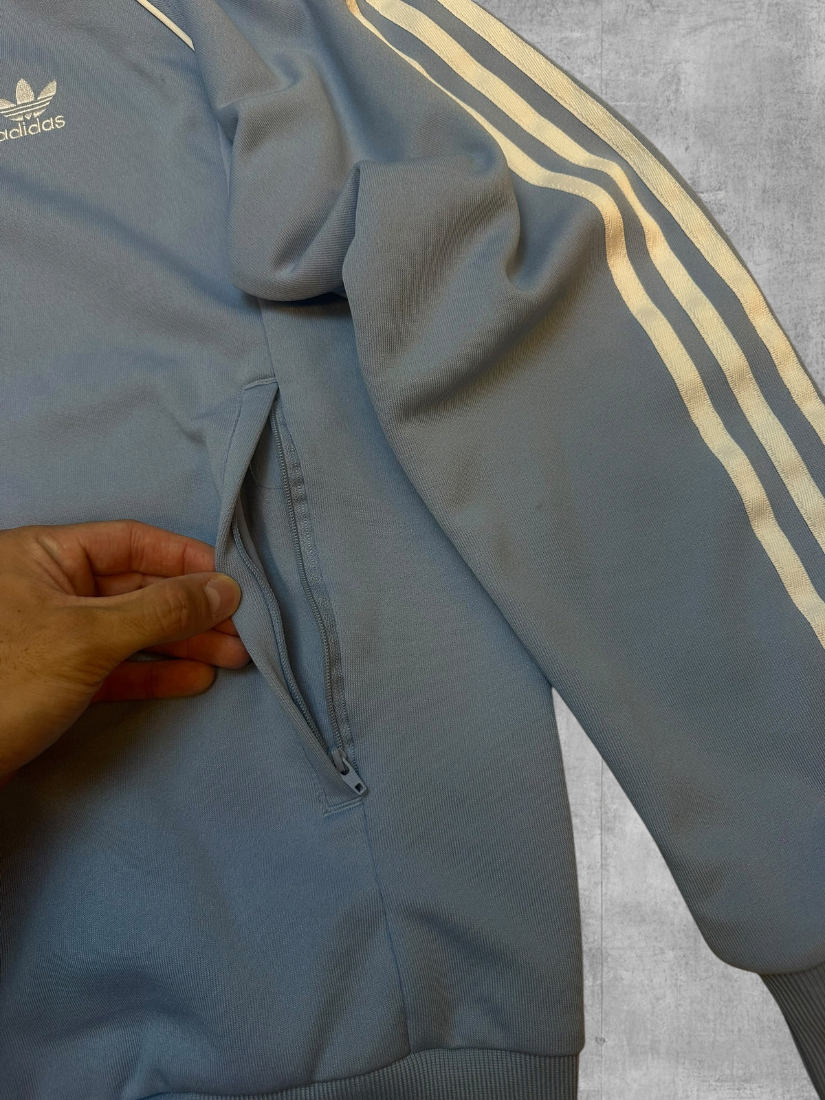 Adidas Firebird Trainingsjacke Babyblau Weiß L
