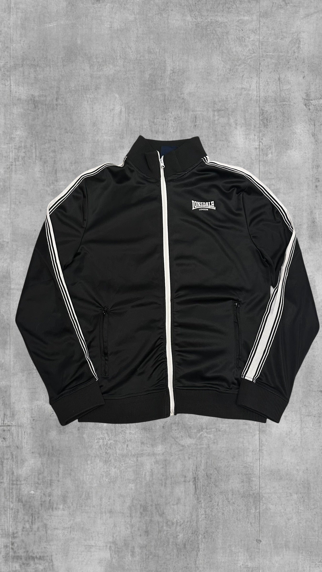 Lonsdale London Trainingsjacke Backprint Schwarz Weiß S