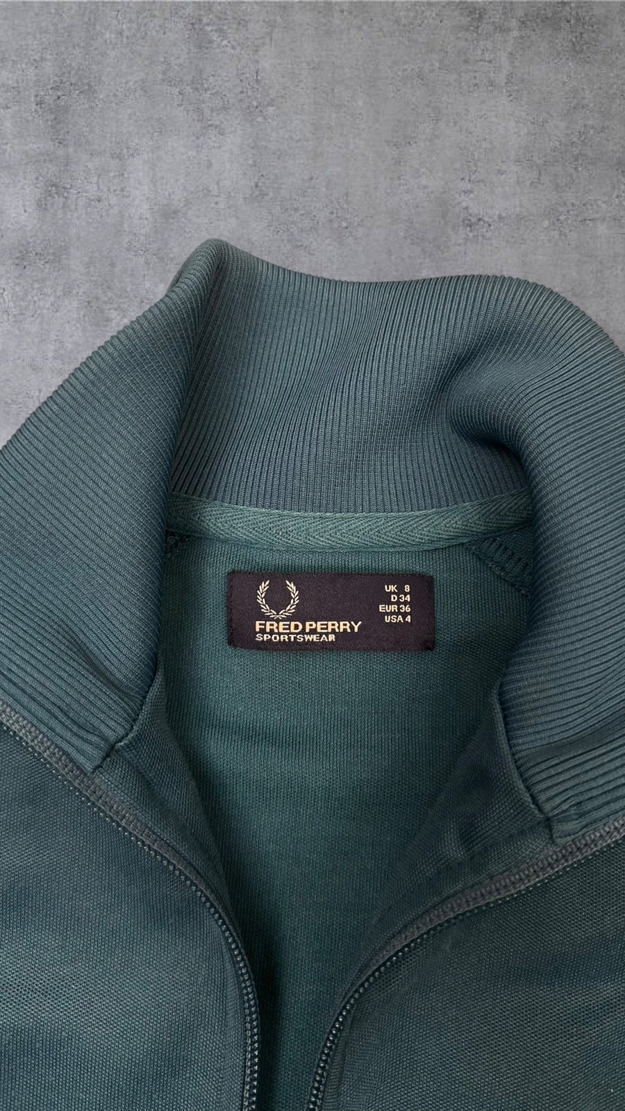 Fred Perry Trainingsjacke Taped Zip Jacke Türkis Damen XS