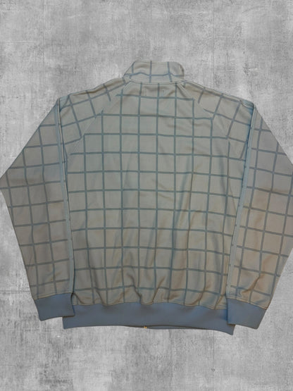 Fred Perry Vintage Trainingsjacke Babyblau Weiß Kariert L