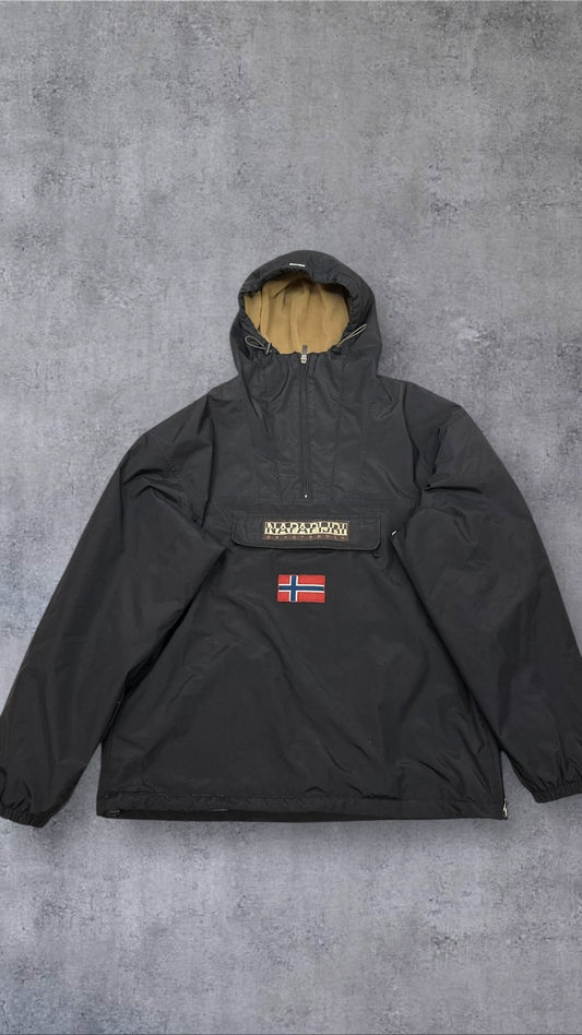 Napapirji Winterjacke Gefütterter Winbreaker Schwarz XL