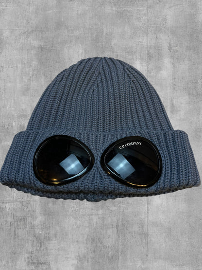 C.P. Company Goggle Beanie Mütze Grau Türkis