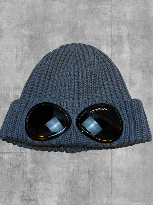 C.P. Company Goggle Beanie Mütze Grau Türkis