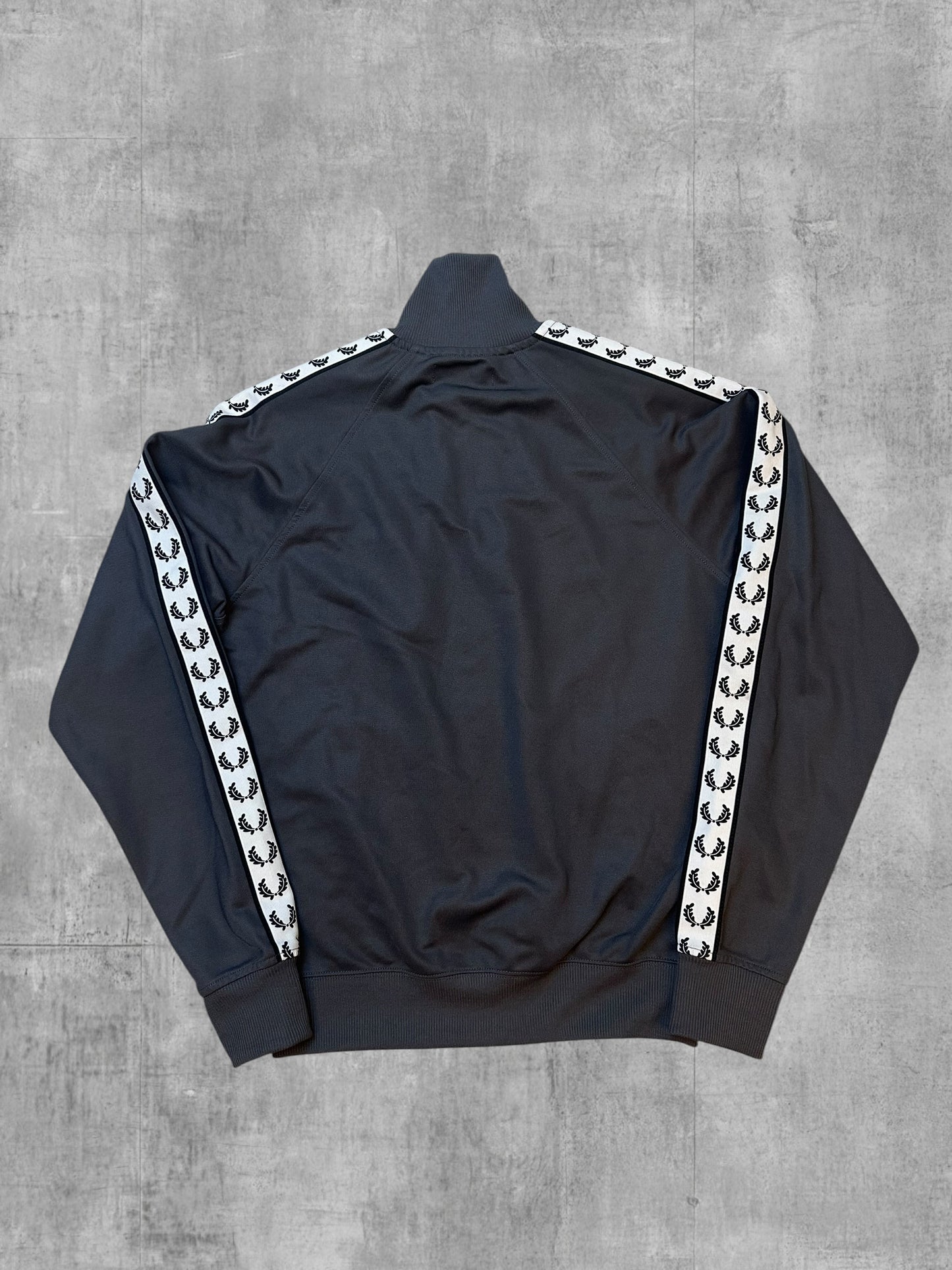 Fred Perry Trainingsjacke Taped Grau Schwarz Weiß S