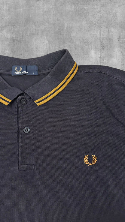 Fred Perry Polo Shirt Schwarz Gold L