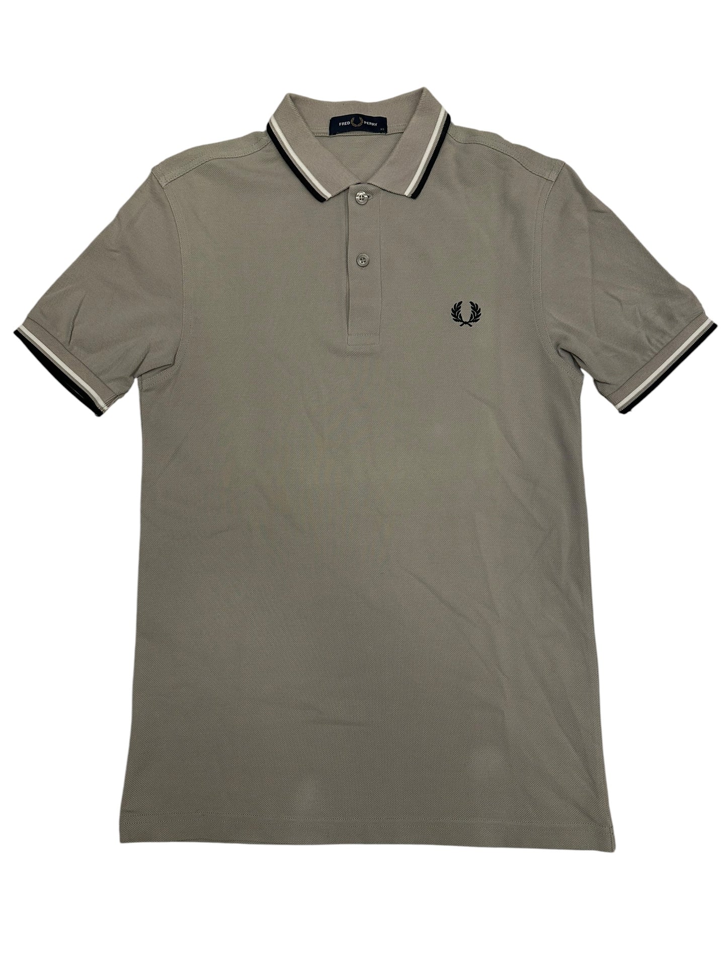 Fred Perry Polo Shirt Hellgrau Schwarz XS