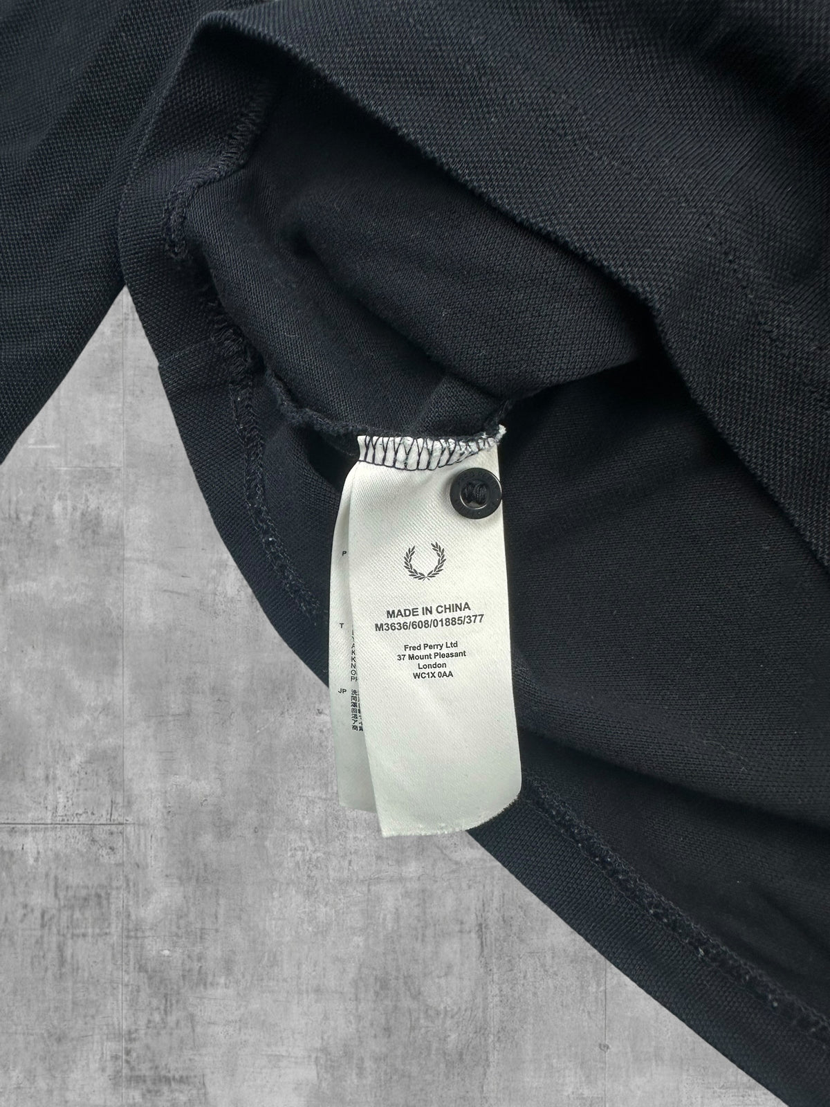 Fred Perry Langarm Polo Shirt Schwarz Weiß Türkis S