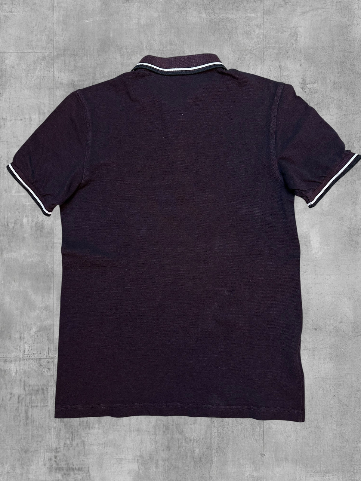 Fred Perry Polo Shirt Weinrot Schwarz Weiß M
