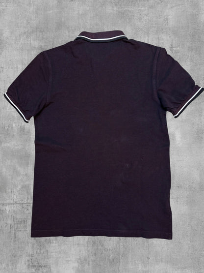 Fred Perry Polo Shirt Weinrot Schwarz Weiß M