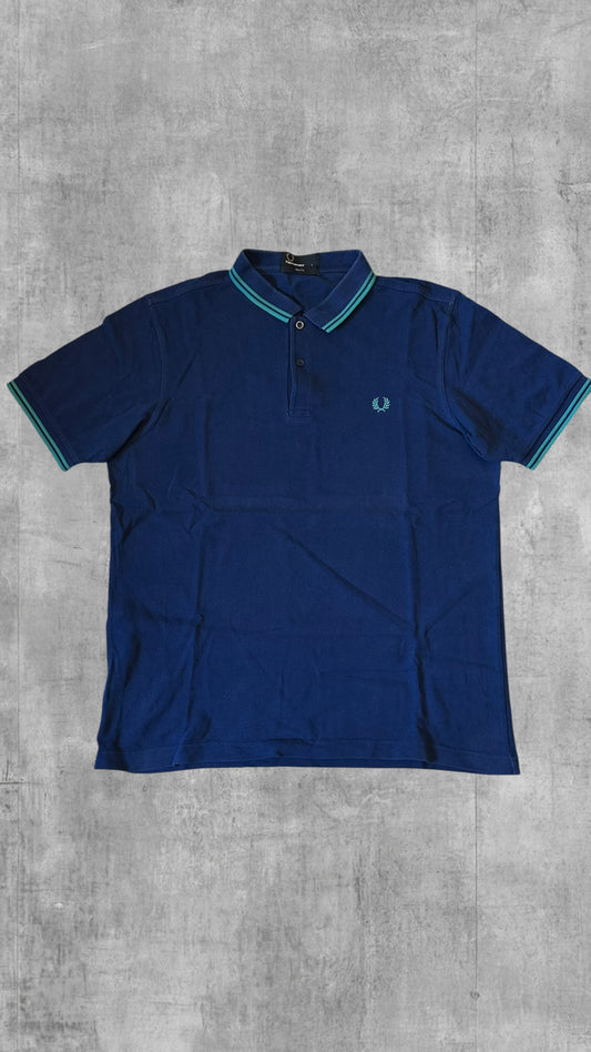 Fred Perry Polo Shirt Blau L Slim Fit