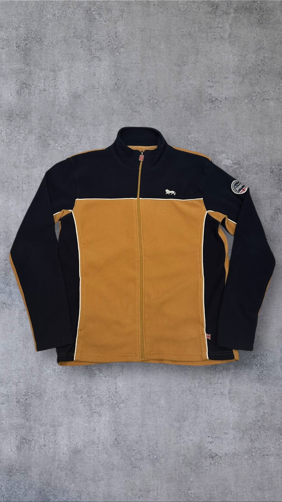 Londsdale London Fleece Jacke Navy Blau Ocker L