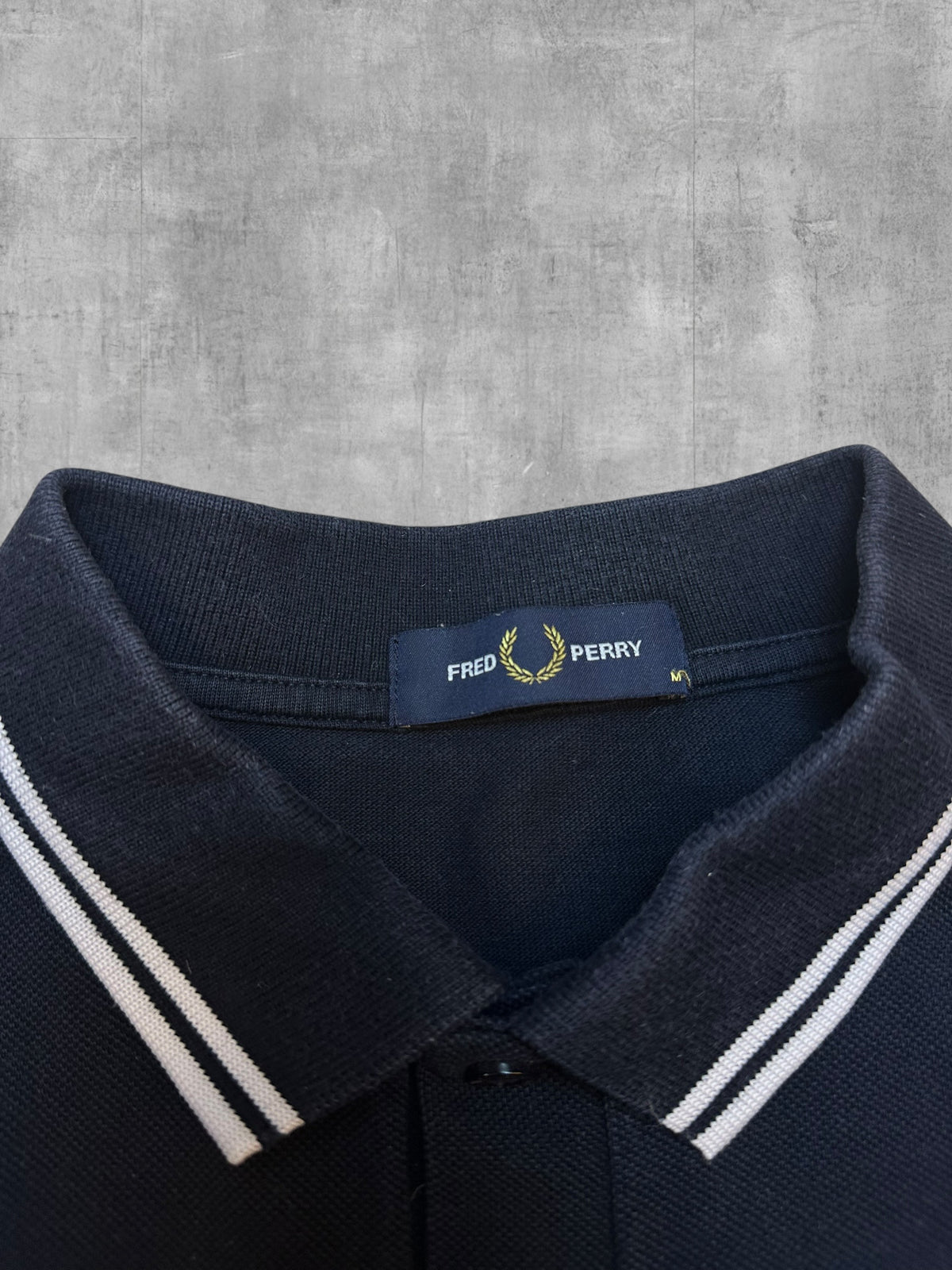 Fred Perry Polo Shirt Schwarz Weiß M