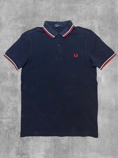 Fred Perry Polo Shirt Schwarz Rot Weiß S