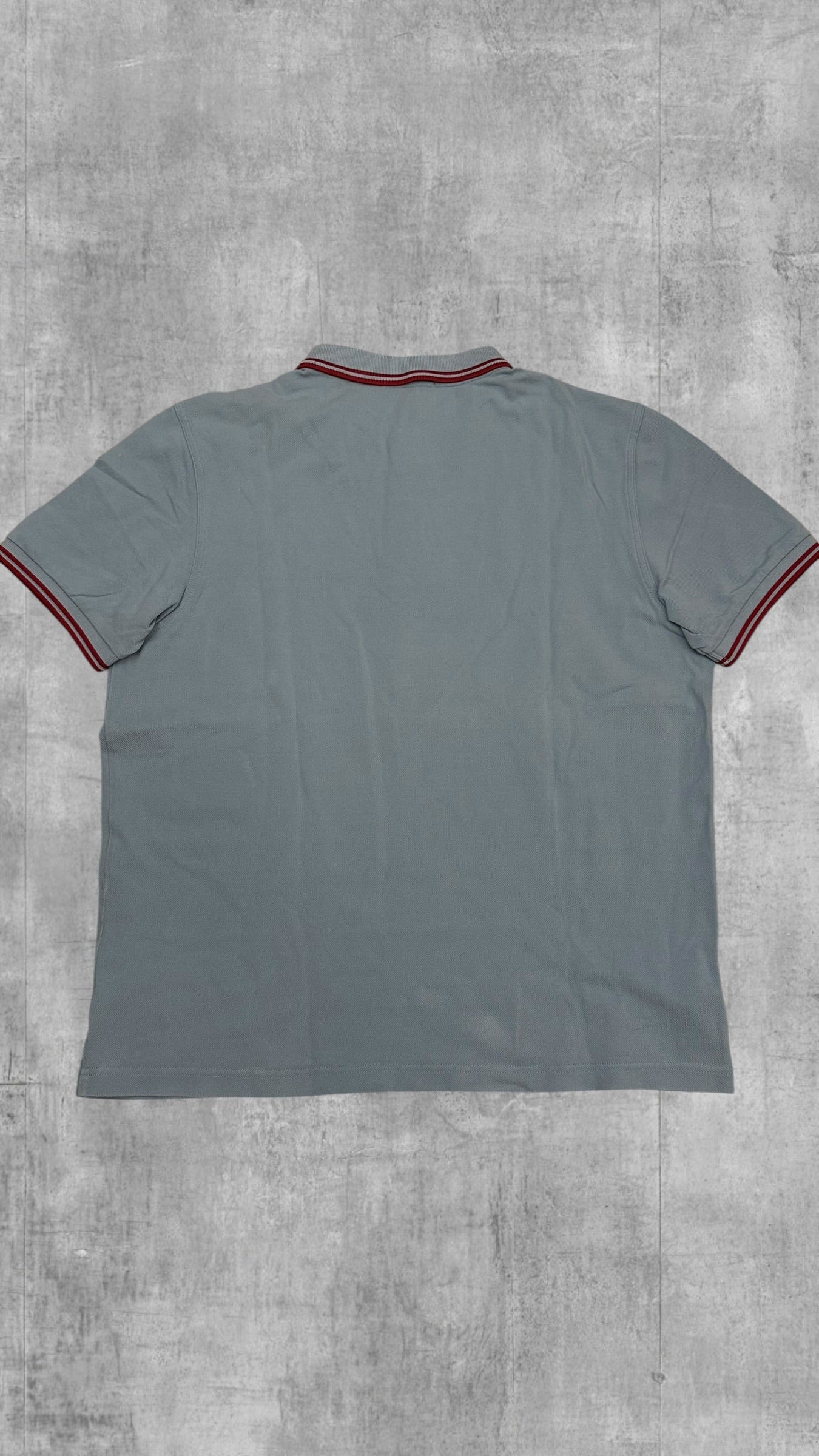 Fred Perry Polo Shirt Hellblau Weinrot L