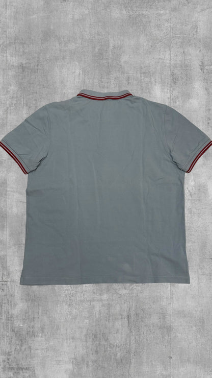 Fred Perry Polo Shirt Hellblau Weinrot L