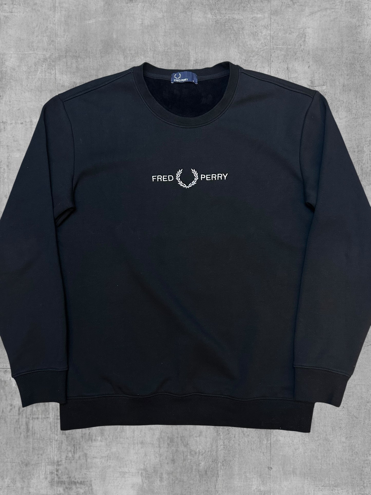 Fred Perry Sweatshirt Schwarz Weiß M
