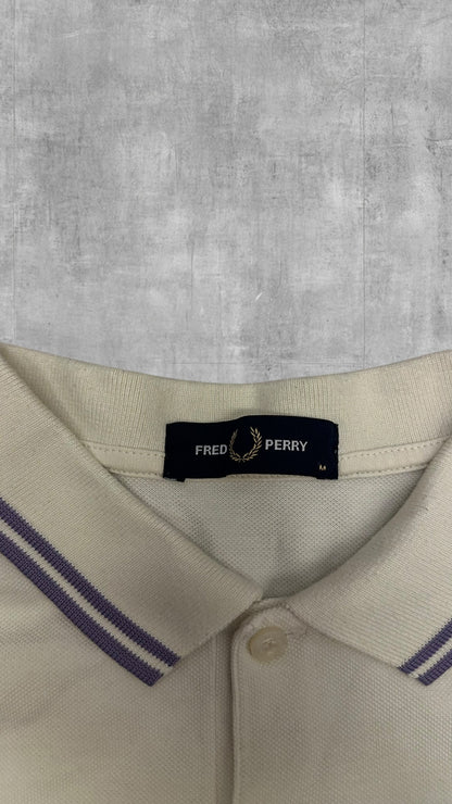 Fred Perry Polo Shirt Weiß Lila M