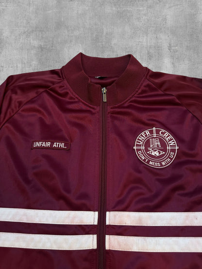 Unfair Athletics Trainingsjacke Weinrot Weiß XL