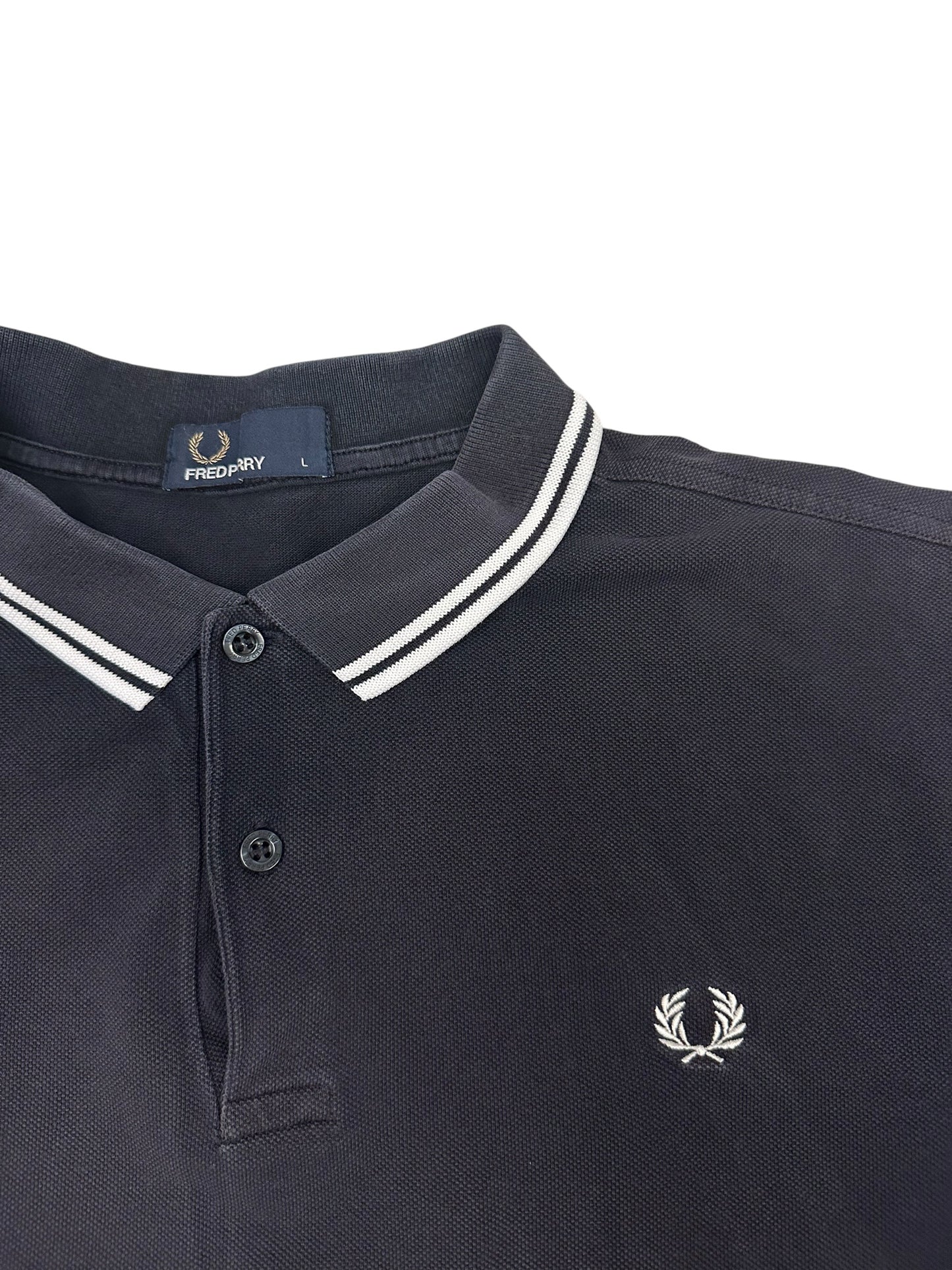 Fred Perry Polo Shirt Schwarz Weiß L