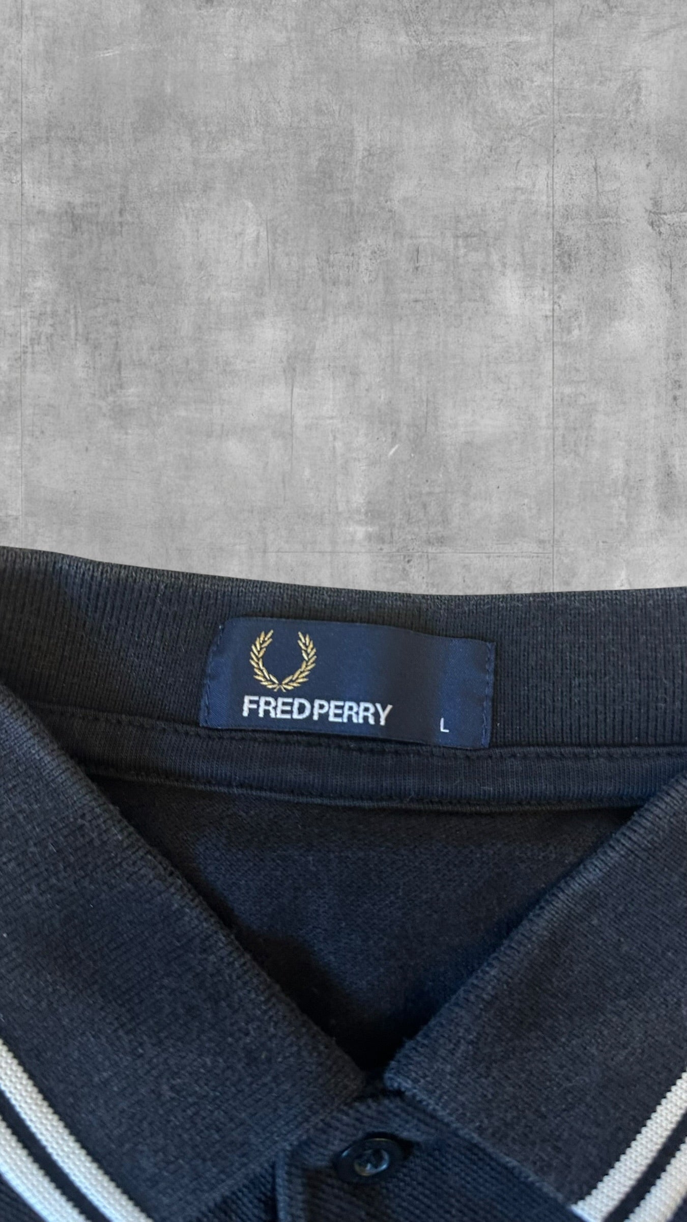 Fred Perry Polo Shirt Schwarz WeißL