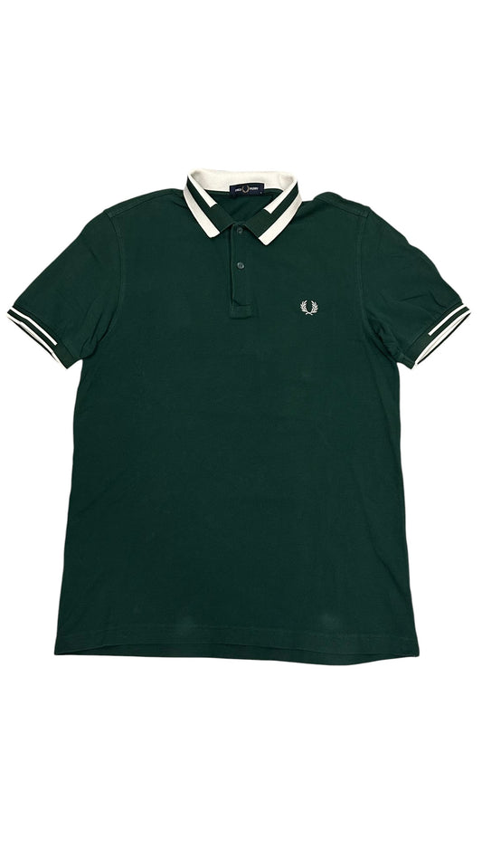 Fred Perry Polo Shirt Dunkelgrün Weiß M