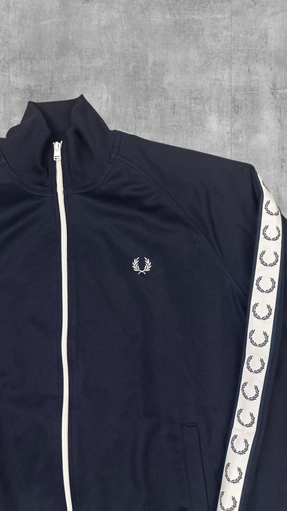 Fred Perry Trainingsjacke Taped Schwarzblau Weiß L