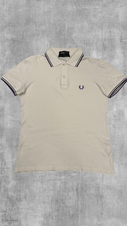 Fred Perry Polo Shirt Weiß Blau M