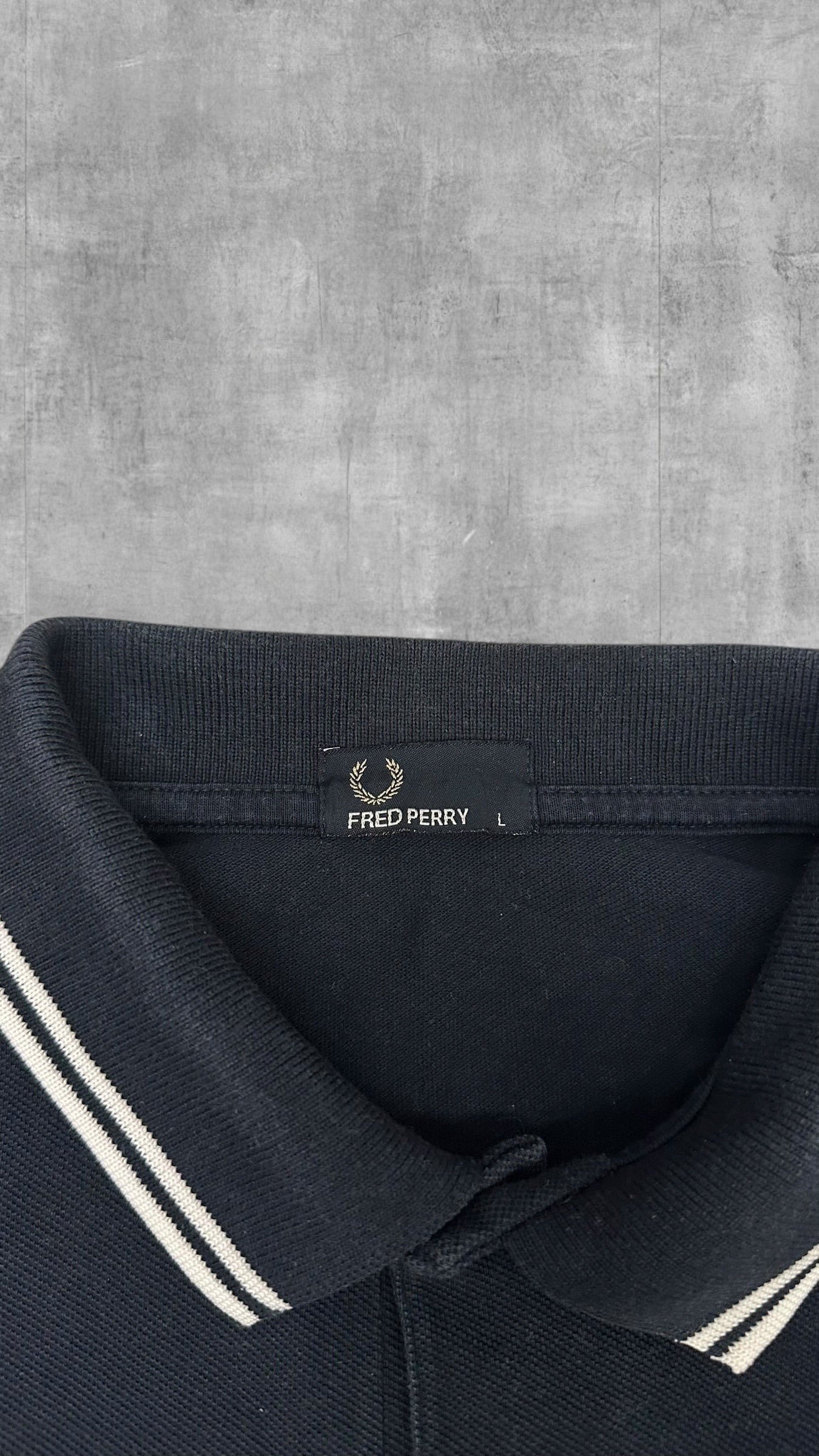 Fred Perry Polo Shirt Schwarz Weiß L