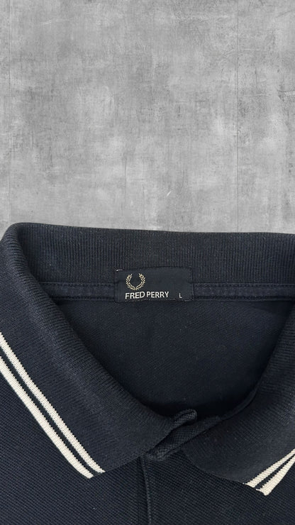 Fred Perry Polo Shirt Schwarz Weiß L