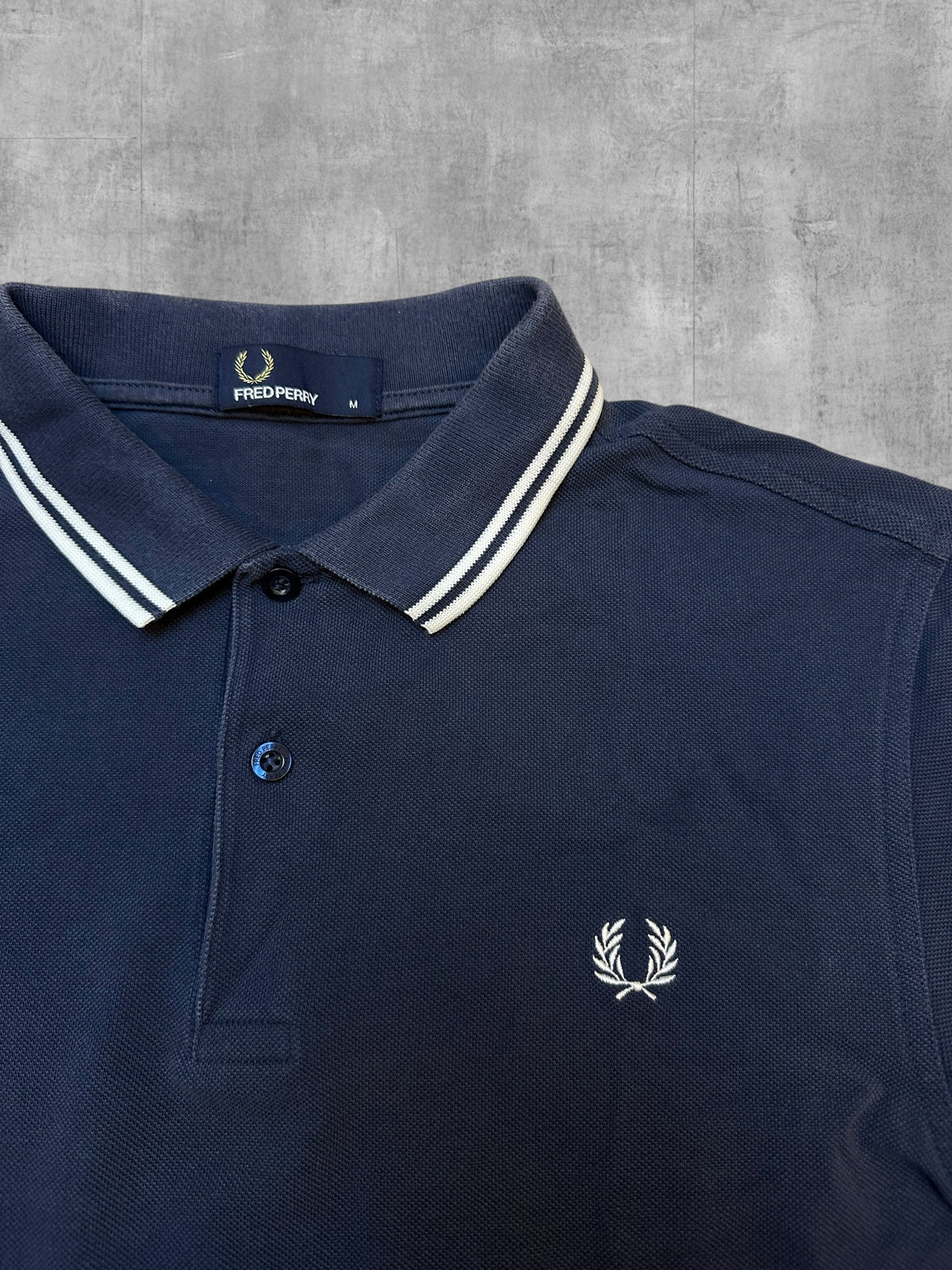 Fred Perry Polo Shirt Dunkelgrau Weiß M