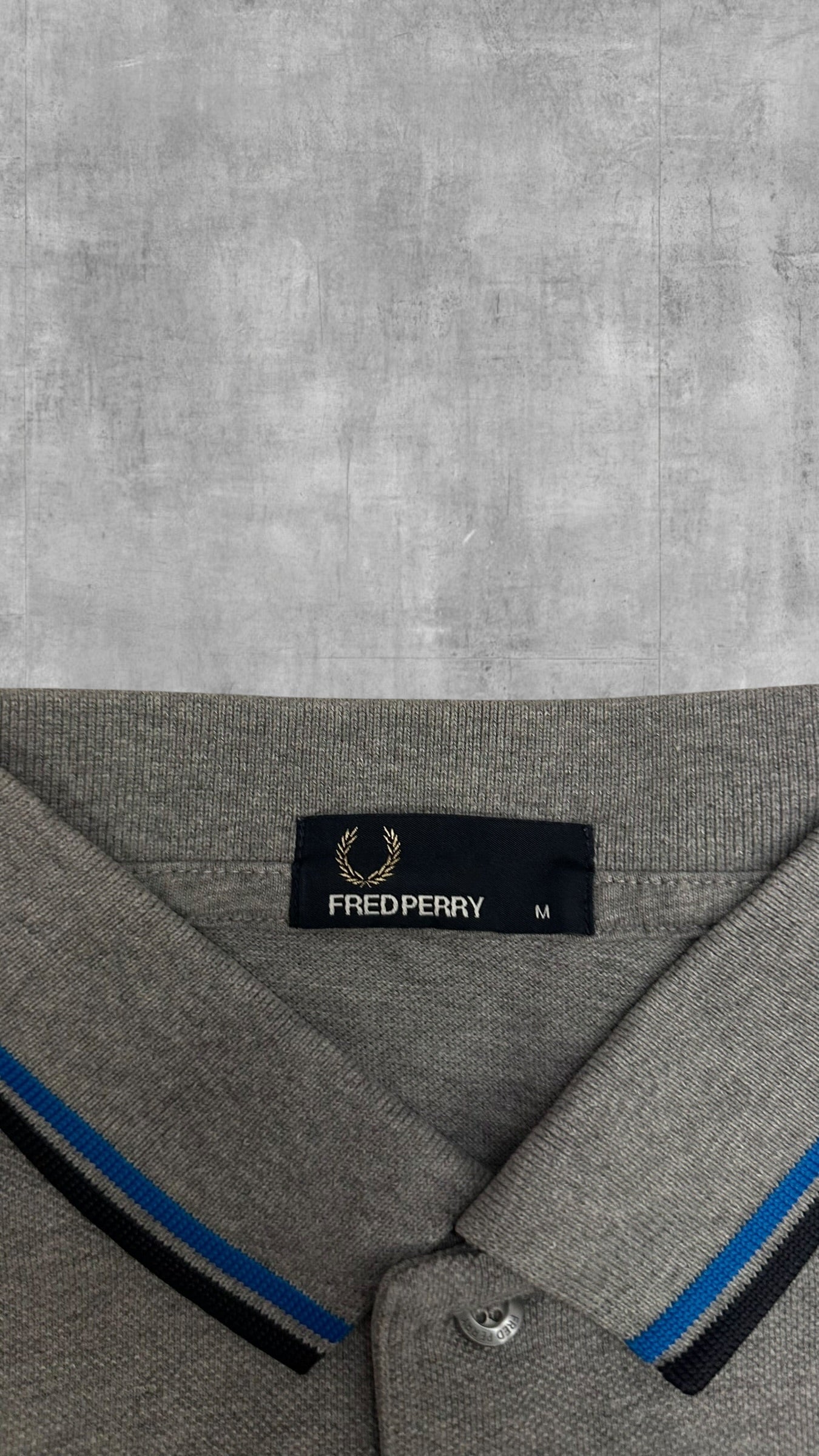 Fred Perry Polo Shirt Grau Schwarz M