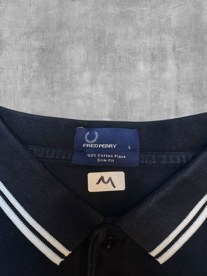 Fred Perry Polo Shirt Schwarz Weiß M