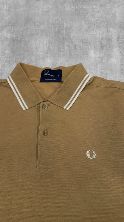 Fred Perry Polo Shirt Ocker Weiß S