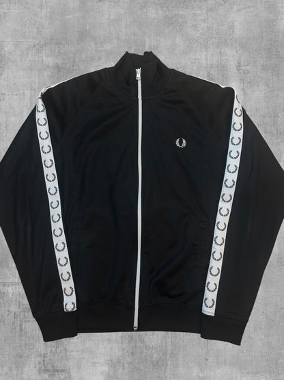 Fred Perry Taped Track Jacket Black White M