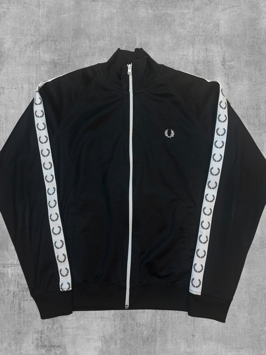 Fred Perry Taped Track Jacket Black White M