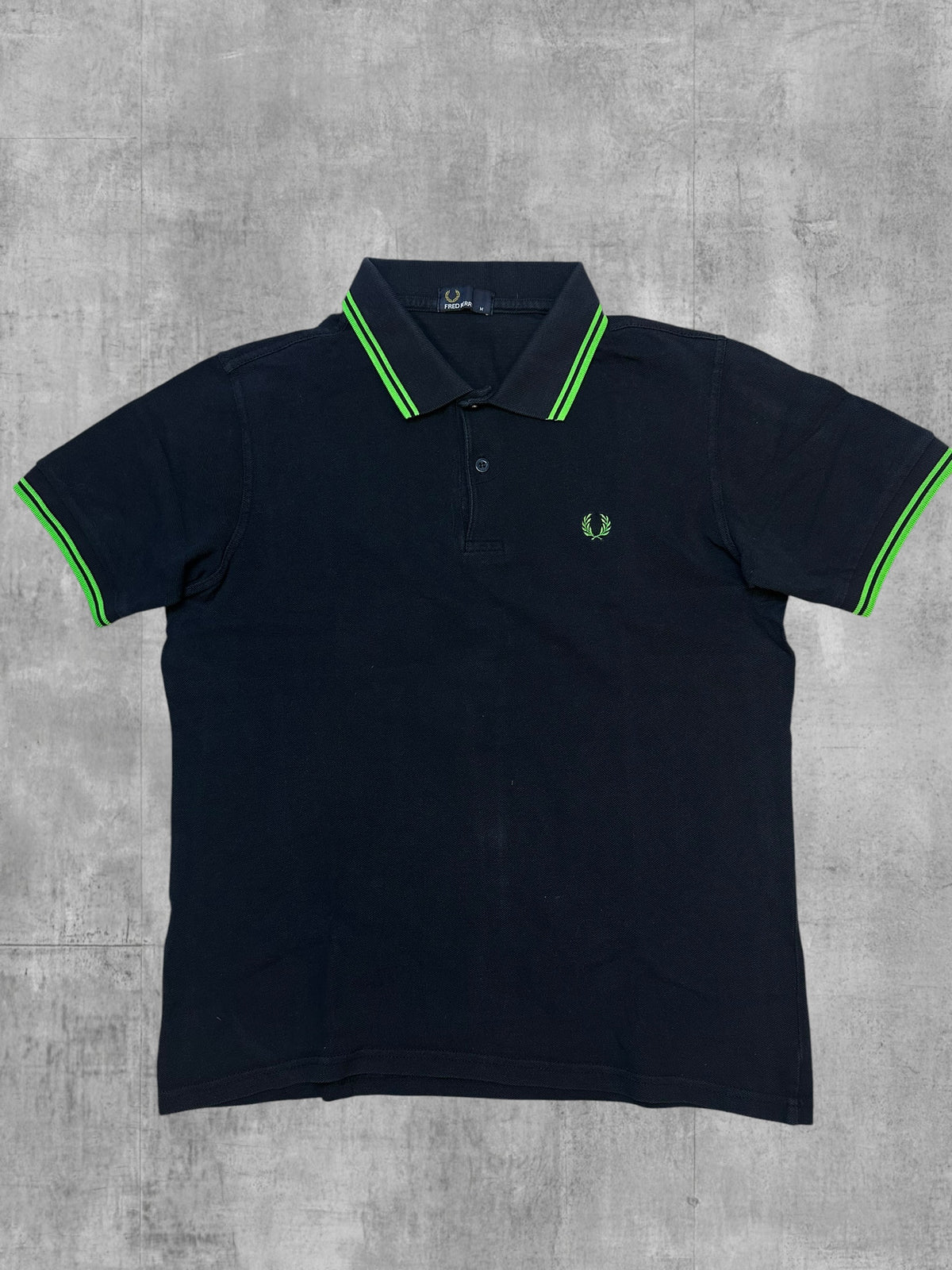 Fred Perry Polo Shirt Schwarz Grün M