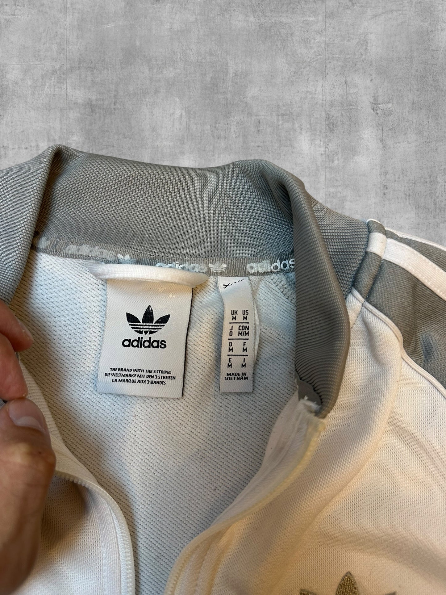 Adidas Firebird Trainingsjacke Grau Weiß M