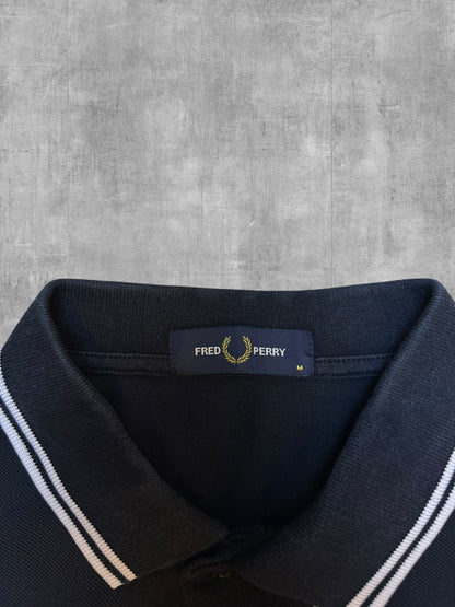 Fred Perry Polo Shirt Schwarz Weiß M