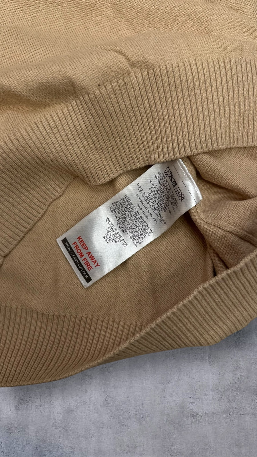 Lyle & Scott Half Zip Pullover Beige S