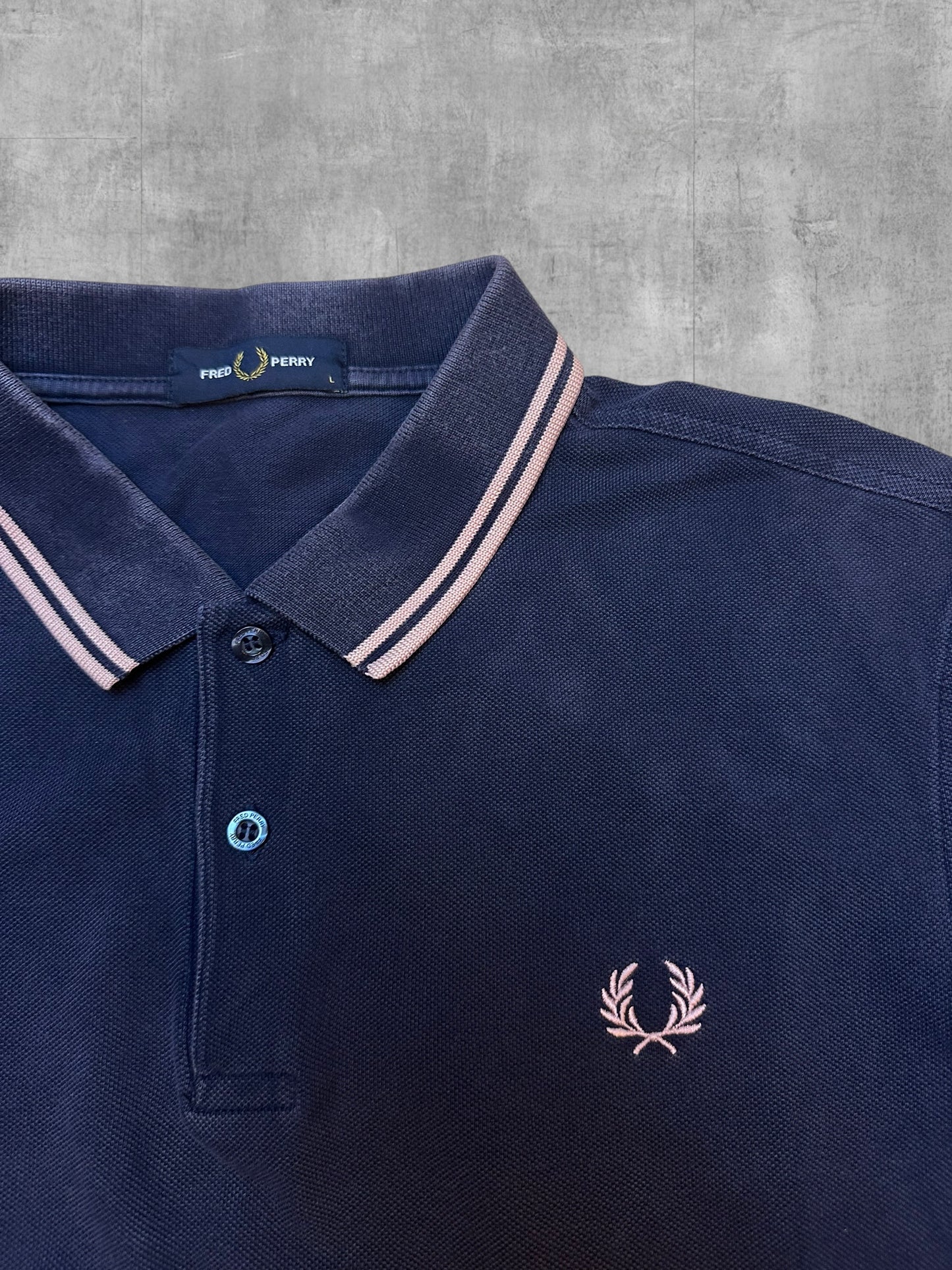 Fred Perry Polo Shirt Schwarzblau Rose L