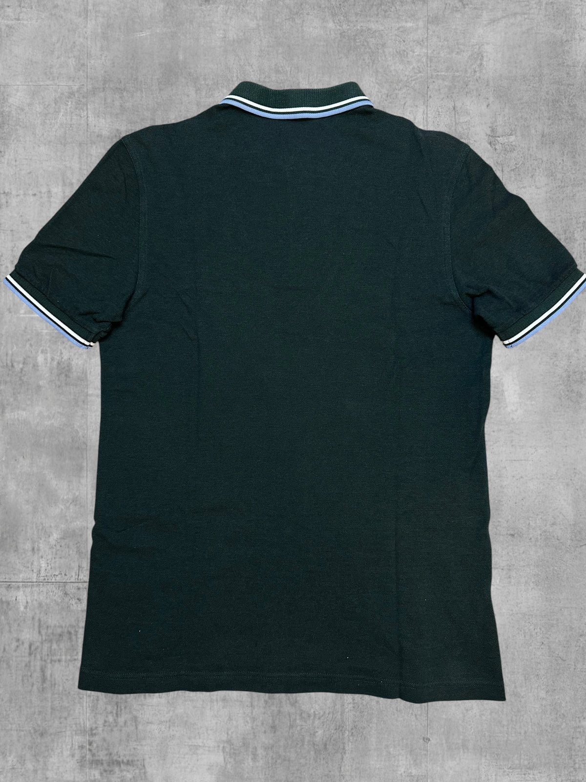 Fred Perry Polo Shirt Dunkelgrün Weiß Hellblau M