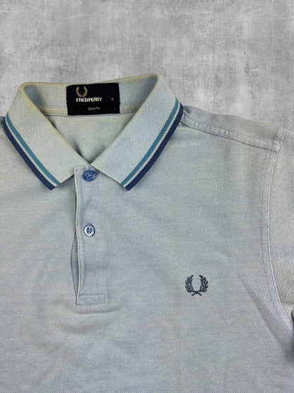 Fred Perry Polo Shirt Türkis Blau S Slim Fit
