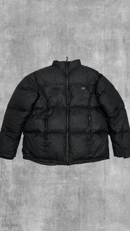 Fred Perry Winterjacke Daunenjacke Pufferjacke Schwarz Frauengröße XL Herren M