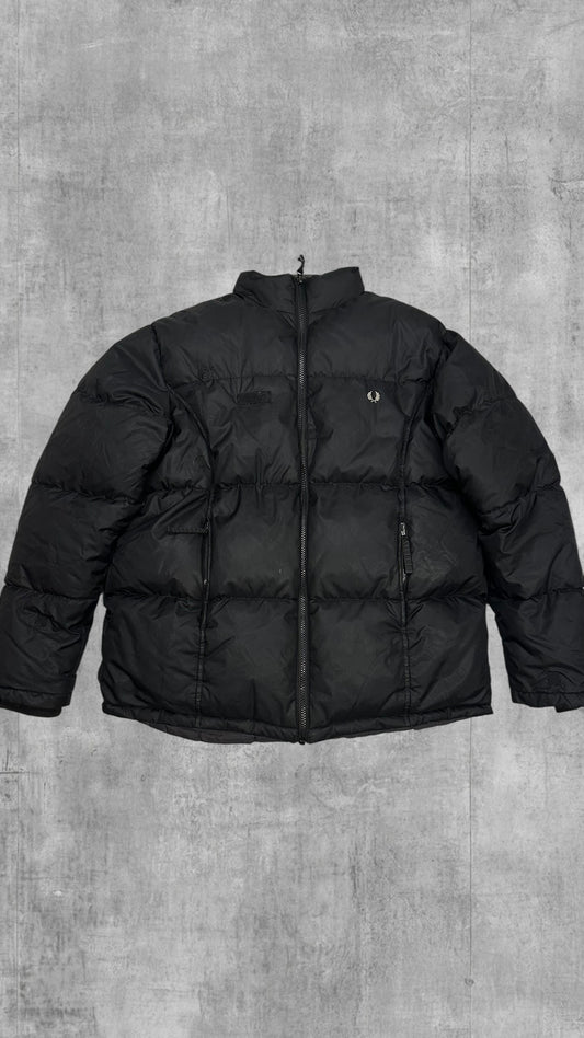 Fred Perry Winterjacke Daunenjacke Pufferjacke Schwarz Frauengröße XL Herren M