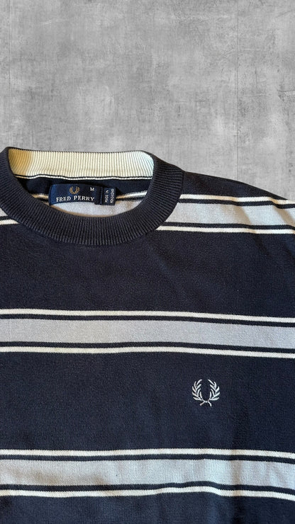 Fred Perry Sweatshirt Navy Blau Weiß M