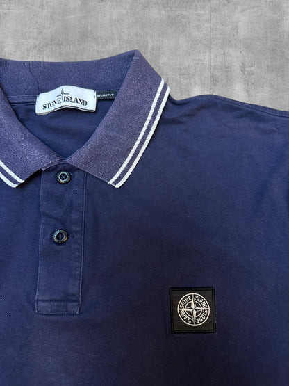 Stone Island Polo Shirt Navy Blau Weiß XXL